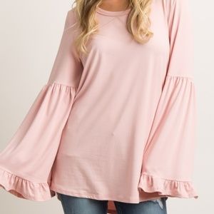 Pinkblush Soft Ruffle Bell Sleeve Top
